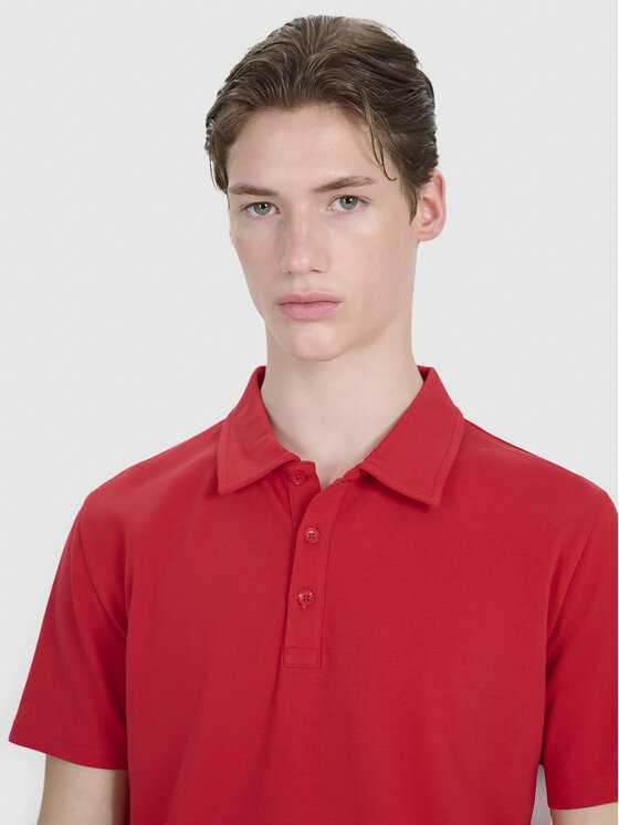 4F 4F Polo MIDSHOP TEXTILE Czerwony Regular Fit