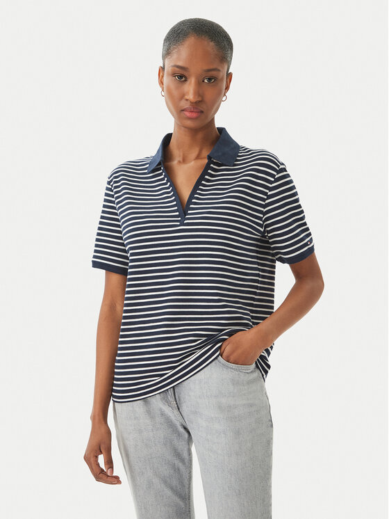 Tommy Hilfiger Tommy Hilfiger Тениска с яка и копчета WW0WW48720 Тъмносин Relaxed Fit