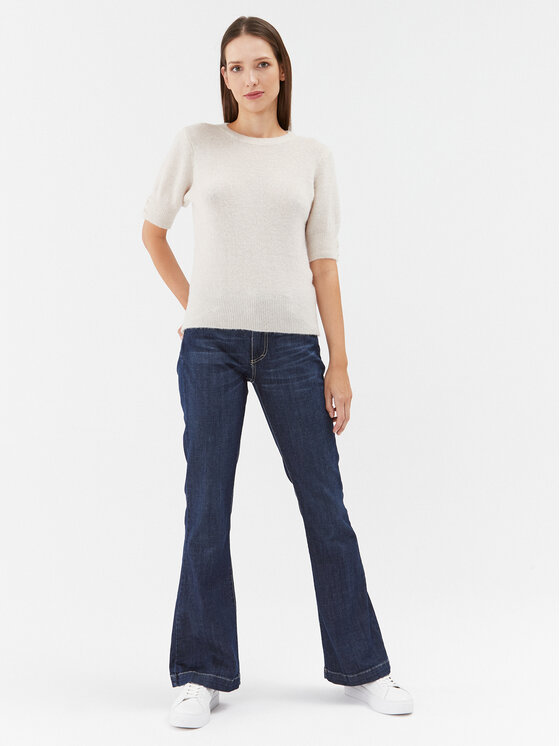 Please Please Pulover M734723507 Écru Regular Fit