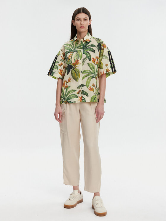 adidas adidas Košile FARM Premium JD6280 Zelená Loose Fit