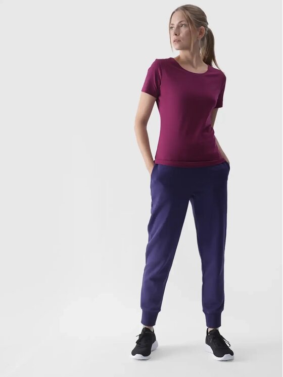 4F 4F Tričko 4FWMM00TTSHF1845-51S Fialová Slim Fit