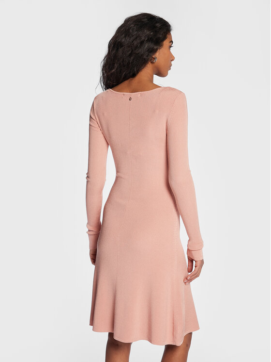 Vestito di maglia W3RK36 Z30K0 Rosa Slim Fit