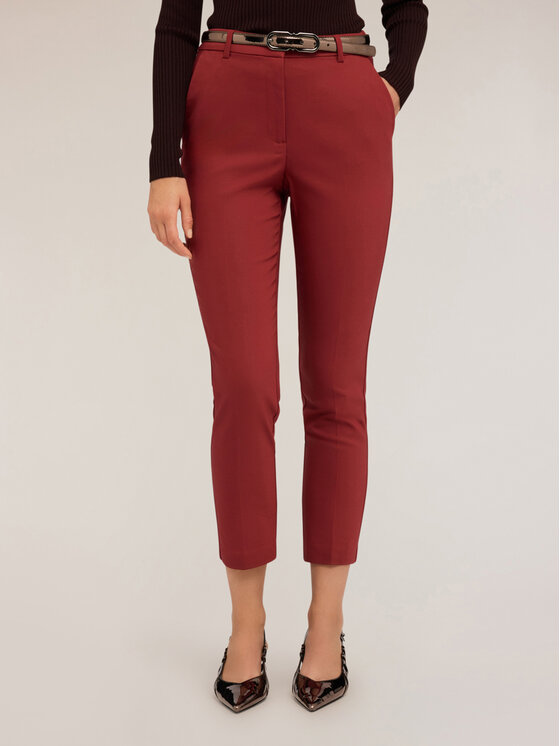 Motivi Motivi Spodnie materiałowe P069Q004098N036 Bordowy Regular Fit