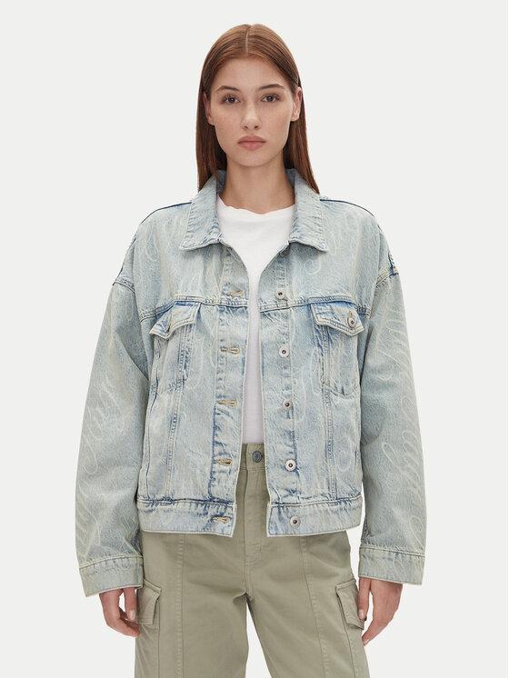 HUGO HUGO Jeansová bunda Lou_B 50534757 Modrá Oversize