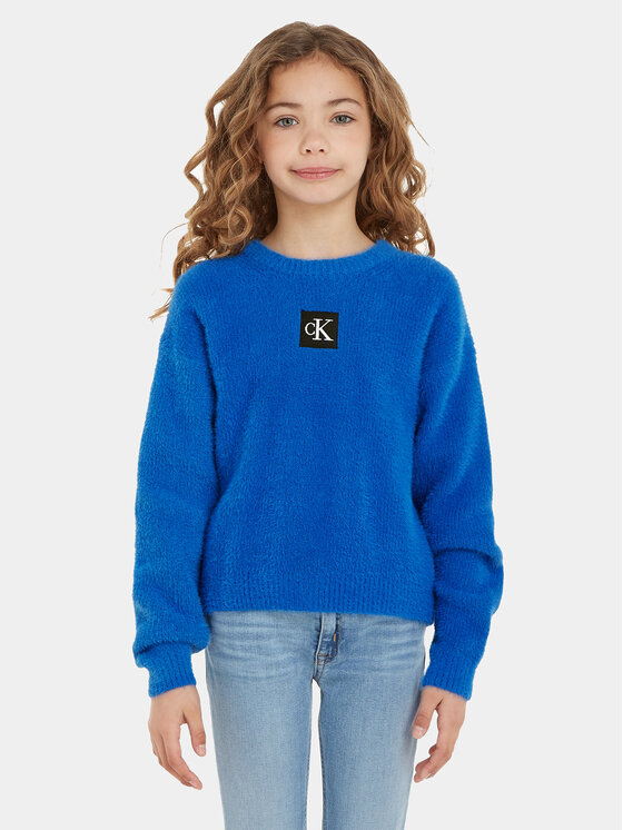 Calvin Klein Jeans Sveter Monogram IG0IG02217 Modrá Regular Fit