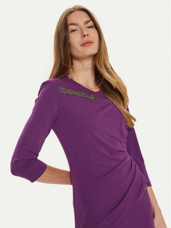 Rinascimento Rinascimento Kokteilinė suknelė CFC0121168003 Violetinė Slim Fit