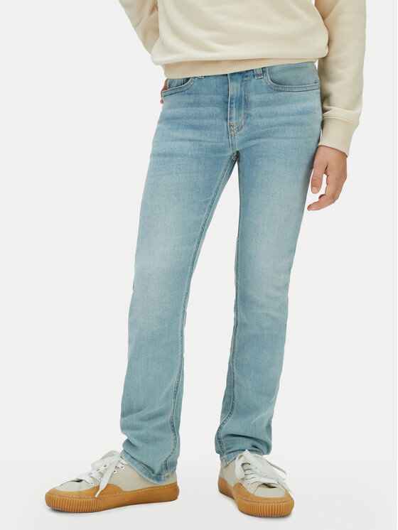 Calvin Klein Jeans Blugi LVCKSJC45B Albastru celest Slim Fit