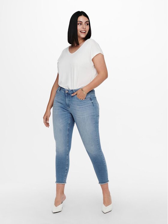 ONLY Carmakoma ONLY Carmakoma Traperice 15198408 Plava Skinny Fit