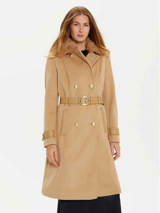 Guess Zimný kabát Amelia W4BL46 WGKI2 Hnedá Regular Fit