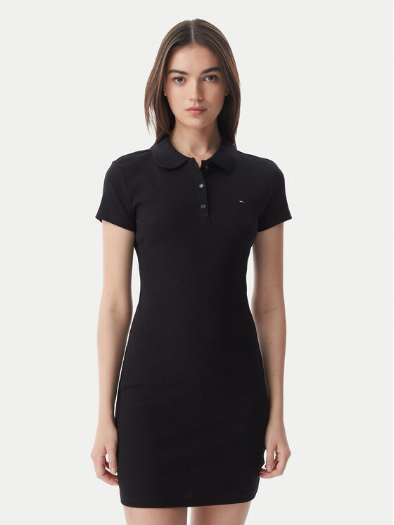 Tommy Jeans Hétköznapi ruha DW0DW22852 Fekete Slim Fit
