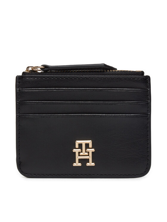 Etui pentru carduri Tommy Hilfiger Th Refined Cc Holder AW0AW16016 Negru