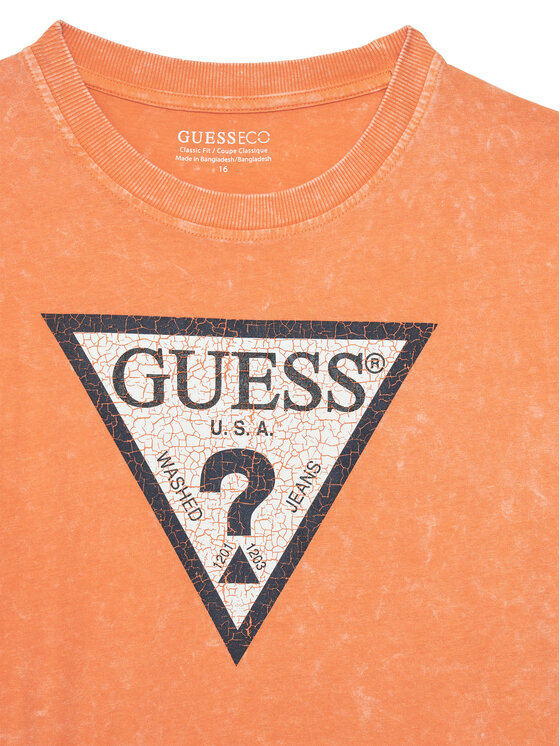 Guess Guess Tricou L6GI18 K8HM4 Portocaliu Relaxed Fit
