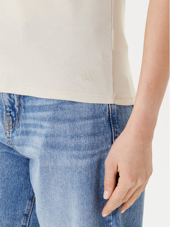United Colors Of Benetton United Colors Of Benetton Футболка 3GA2E16A0 Бежевий Regular Fit