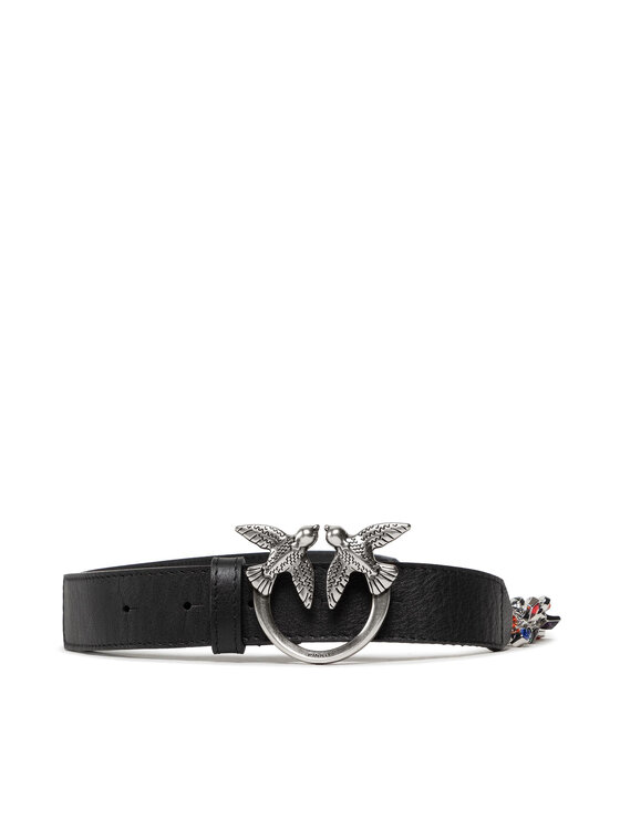 Pinko Dámsky opasok Love Chandelier Belt H3 20222 PLT01 1H214A.A088 Čierna