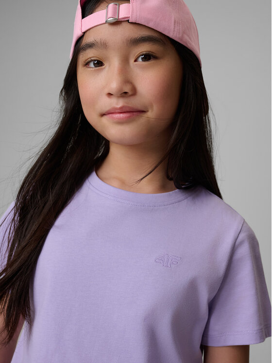 4F 4F T-Shirt BASIC+ Fioletowy Regular Fit