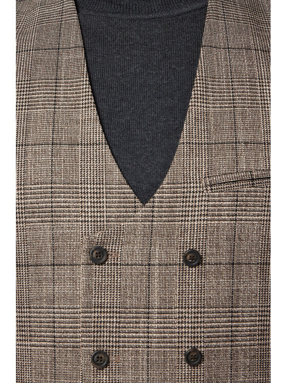 Lancerto Lancerto Kamizelka Cropton KA131223000015 Brązowy Slim Fit