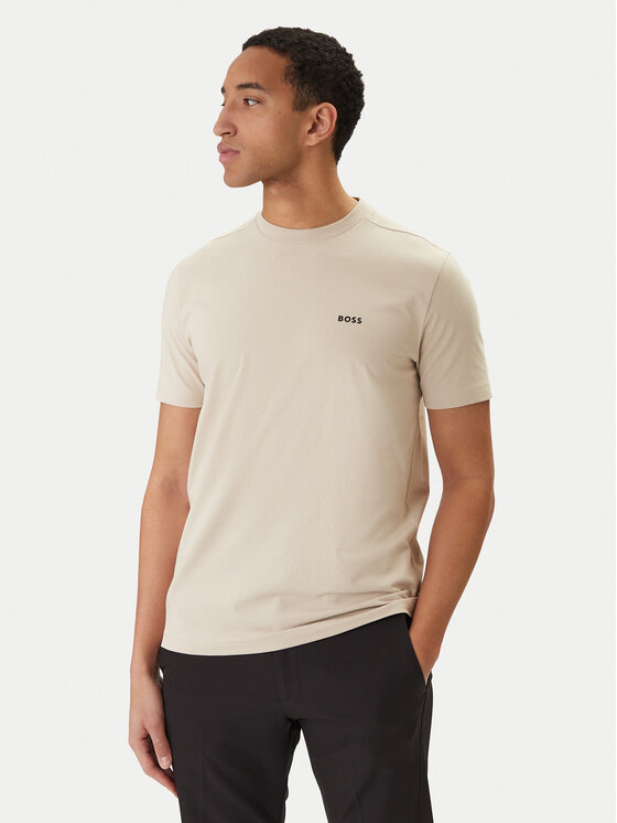 BOSS Tricou 50506373 Bej Regular Fit