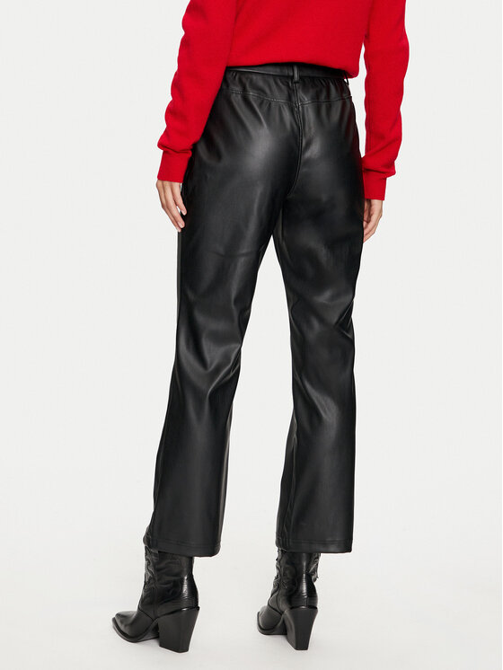 Vila Vila Hlače od imitacije kože Paloma 14098247 Crna Flare Fit