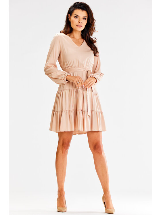Awama Awama Vestito estivo A603 Beige Basic Fit