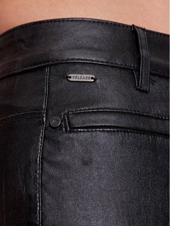 Volcano Volcano Hlače od imitacije kože R-Verona L07364-S23 Crna Slim Fit