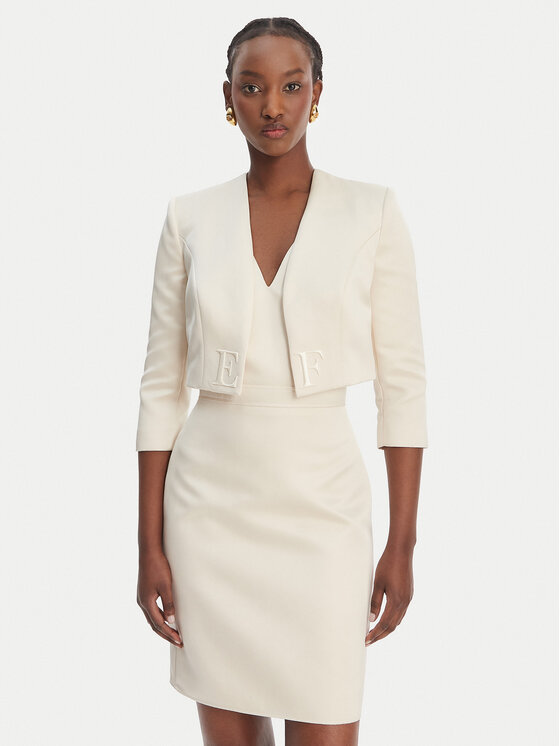 Elisabetta Franchi Elisabetta Franchi Koktejlové šaty TB-001-61E2-V550 Écru Regular Fit