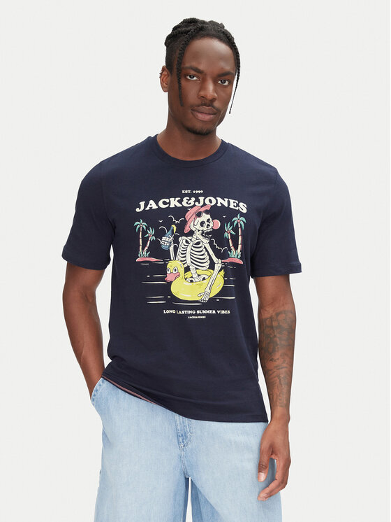 Jack&Jones Jack&Jones Tričko Eljah 12268472 Tmavomodrá Relaxed Fit