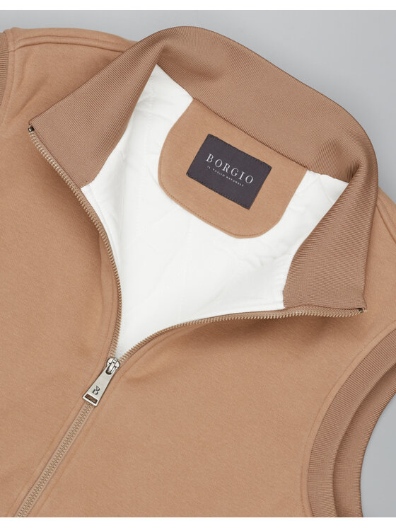 Borgio Borgio Bezrękawnik montemezzo Beżowy Slim Fit