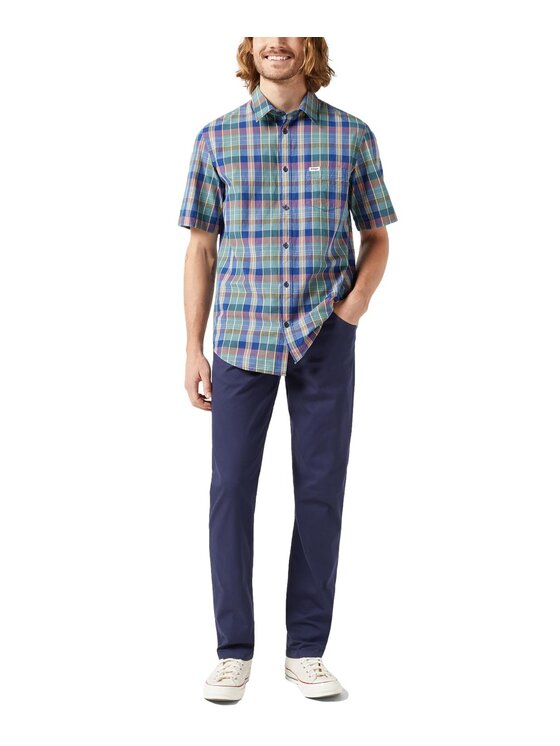 Wrangler Wrangler Spodnie materiałowe 112350802 Granatowy Regular Fit