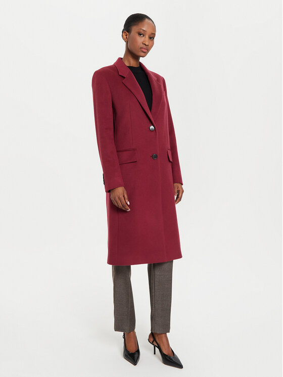 BOSS Boss Palton de lână Catara 50501019 Vișiniu Slim Fit