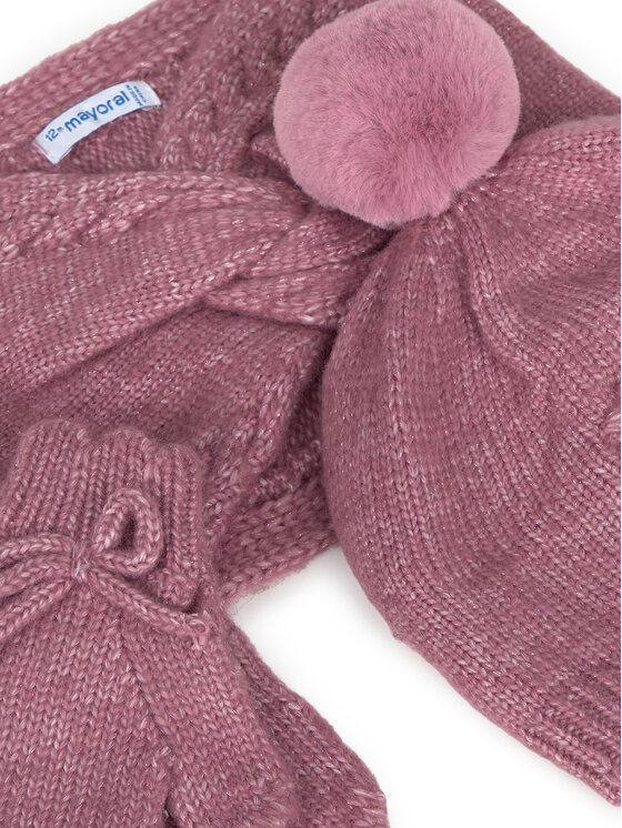 Mayoral Mayoral Completo cappello, scaldacollo e guanti 10019 Rosa
