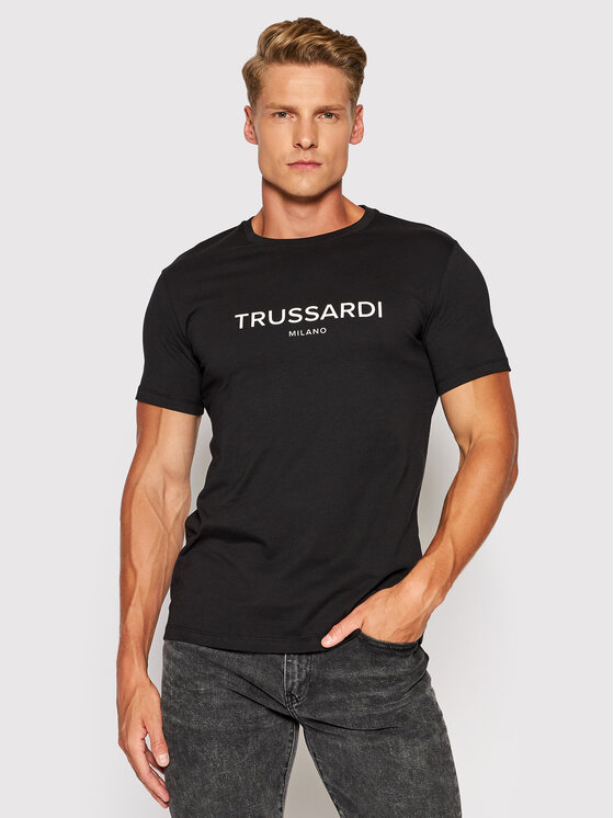 TRUSSARDI Mens T-Shirt Top IT 50 Medium Orange Cotton