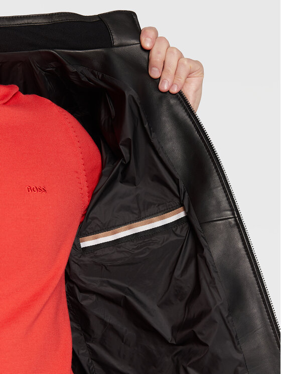 Boss Lederjacke Mapson 50476787 Schwarz Regular Fit | Modivo.de