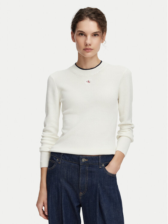Calvin Klein Jeans Pulover LV047G309G Crem Regular Fit