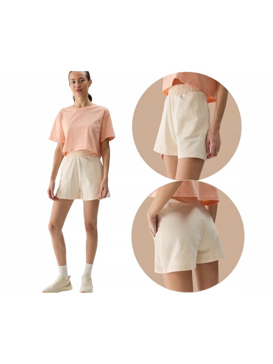 4F 4F Šortky 4FWSS24TSHOF350-12S Biela Regular Fit