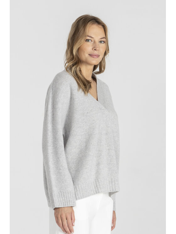 Deni Cler Milano Deni Cler Milano Sweter T-DC-S471-E5-90-80-1 Szary Loose Fit