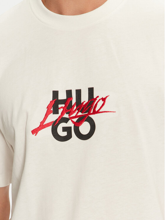 HUGO Hugo Majica Dlongny 50521076 Écru Relaxed Fit