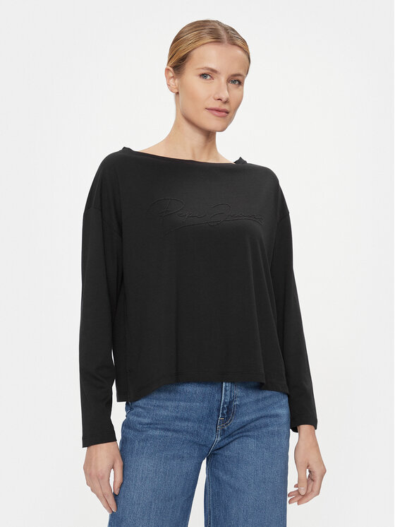 Pepe Jeans Blúzka Hope PL505739 Čierna Relaxed Fit