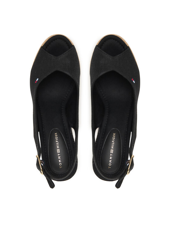 Tommy Hilfiger Tommy Hilfiger Espadrile Flag High Wedge Espad Slingback FW0FW09343 Črna