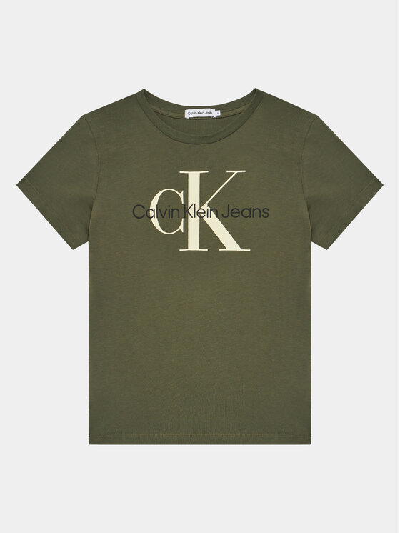 Calvin Klein Jeans T-krekls Monogram IU0IU00460 Zaļš Regular Fit