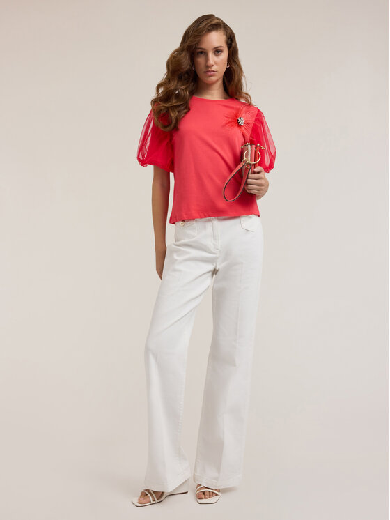 Motivi Motivi T-shirt G007W003496N016 Rosso Regular Fit