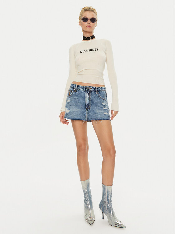Miss Sixty Miss Sixty Bluza 6L3RJ7291000 Écru Regular Fit