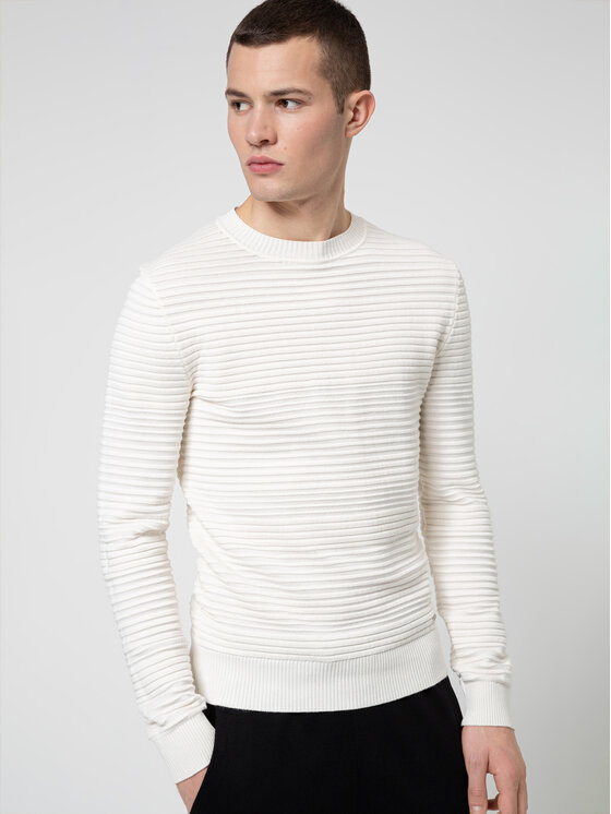 HUGO HUGO Džemper Sottor 50446415 Bijela Regular Fit