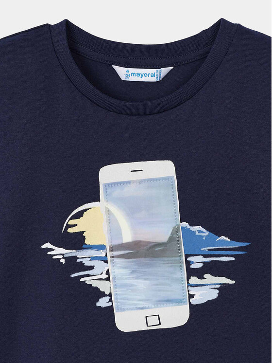 Mayoral Mayoral Тишърт 3003 Тъмносин Regular Fit