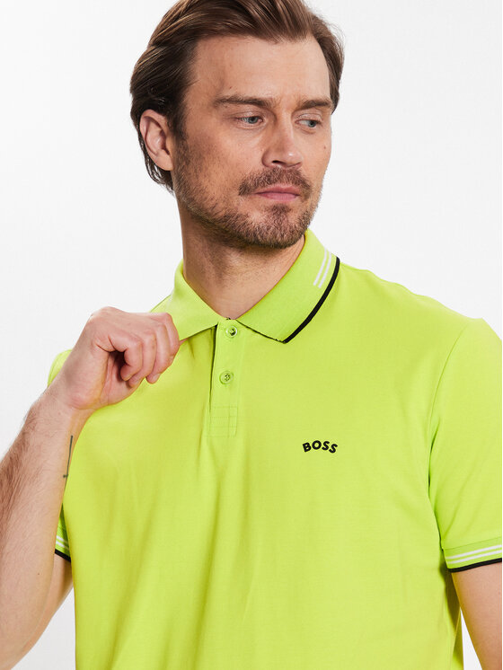 BOSS Boss Polo marškinėliai Paul Curved 50469245 Žalia Slim Fit