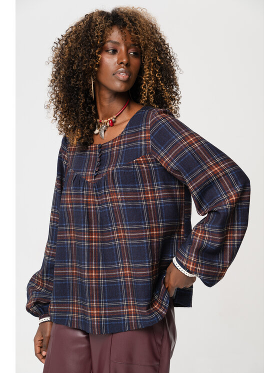 blue shadow blue shadow Bluzka Mokki Granatowy Regular Fit