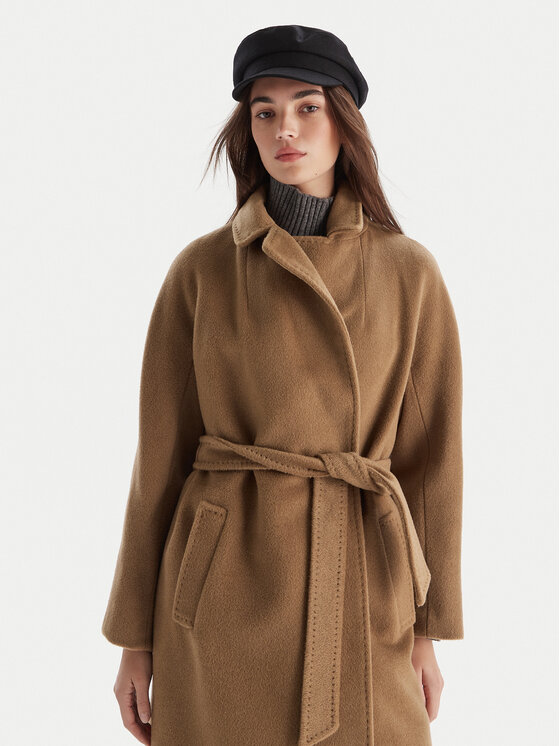 Weekend Max Mara Palton de lână Tempera 2525016082 Maro Regular