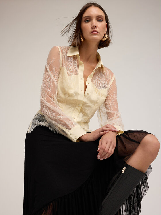 Motivi Motivi Camicia 5084Q000883N011 Écru Regular Fit