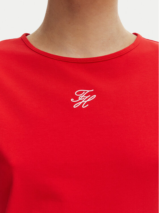 Tommy Hilfiger Tommy Hilfiger T-shirt WW0WW48710 Narančasta Slim Fit