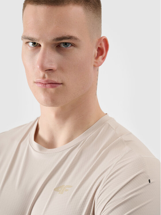 4F 4F Koszulka techniczna MONOCHROME Kremowy Regular Fit