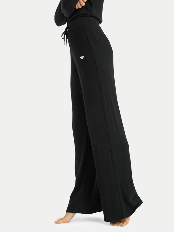 Roxy Roxy Jogginghose Rise & Vibe New Rib ERJNP03673 Schwarz Relaxed Fit